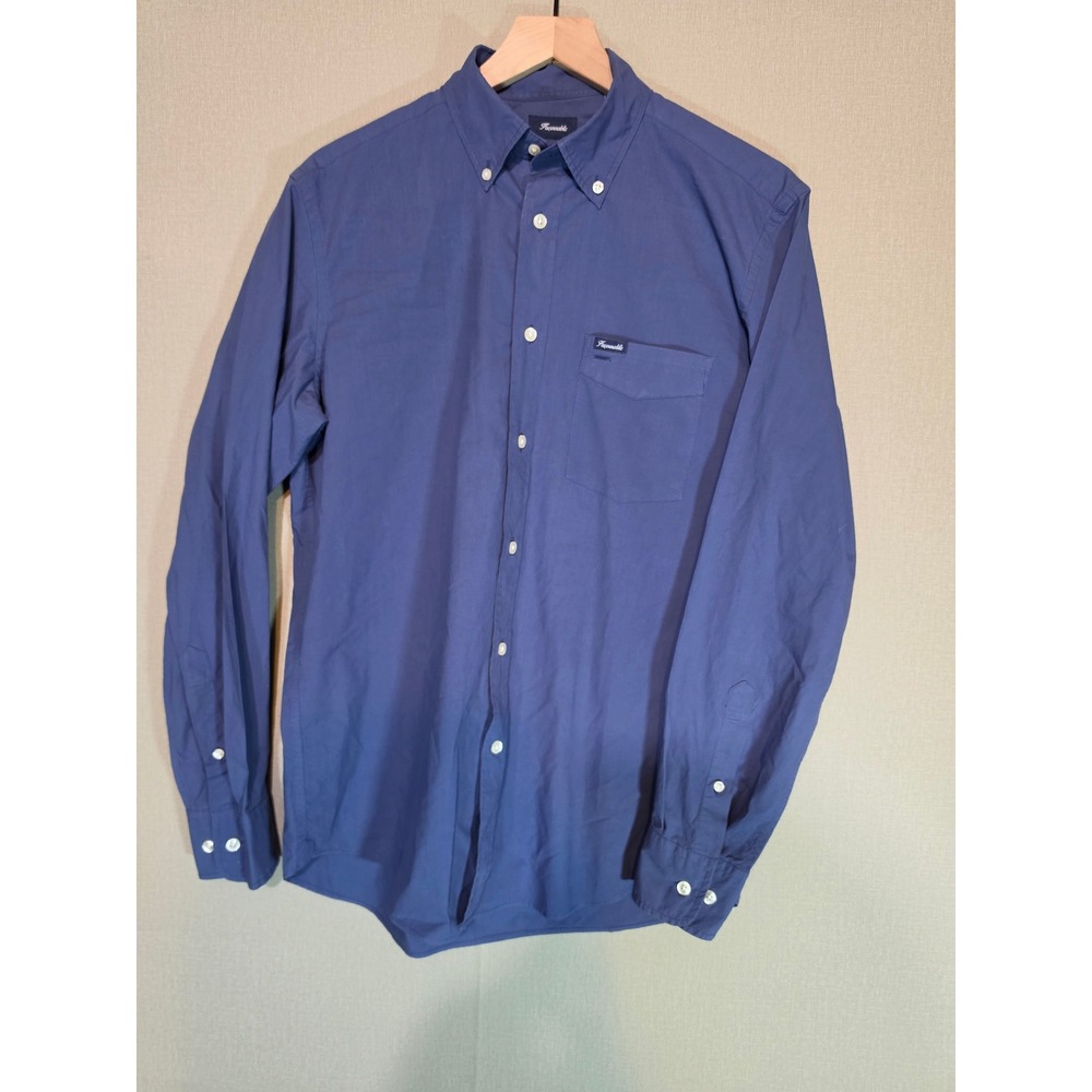 Faconnable Club Mens Blue Button Down Shirt Long Sleeve Cotton Size S